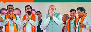 PTI Photo; Representative image of Maharashtra NDA : While the six MPs have completed the process of joining the Shiv Sena, their move has not yet been formally recognised by Lok Sabha Speaker Om Birla.