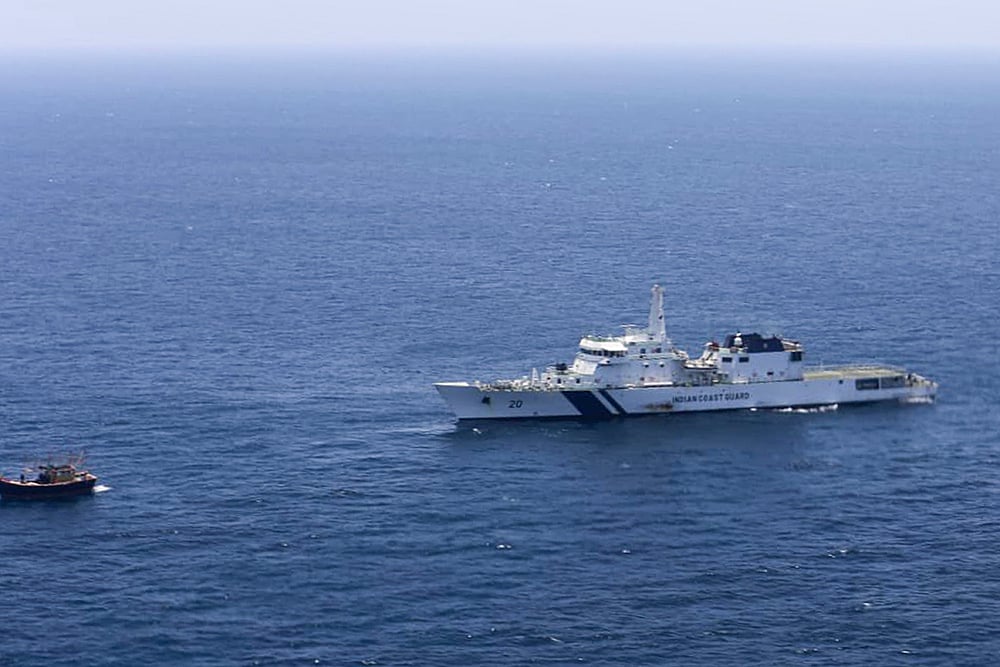 File Photo : Indian Coast Guard has rescued 24 passengers and two crew members from a tourist ferry boat which was caught in rough weather in Goa |