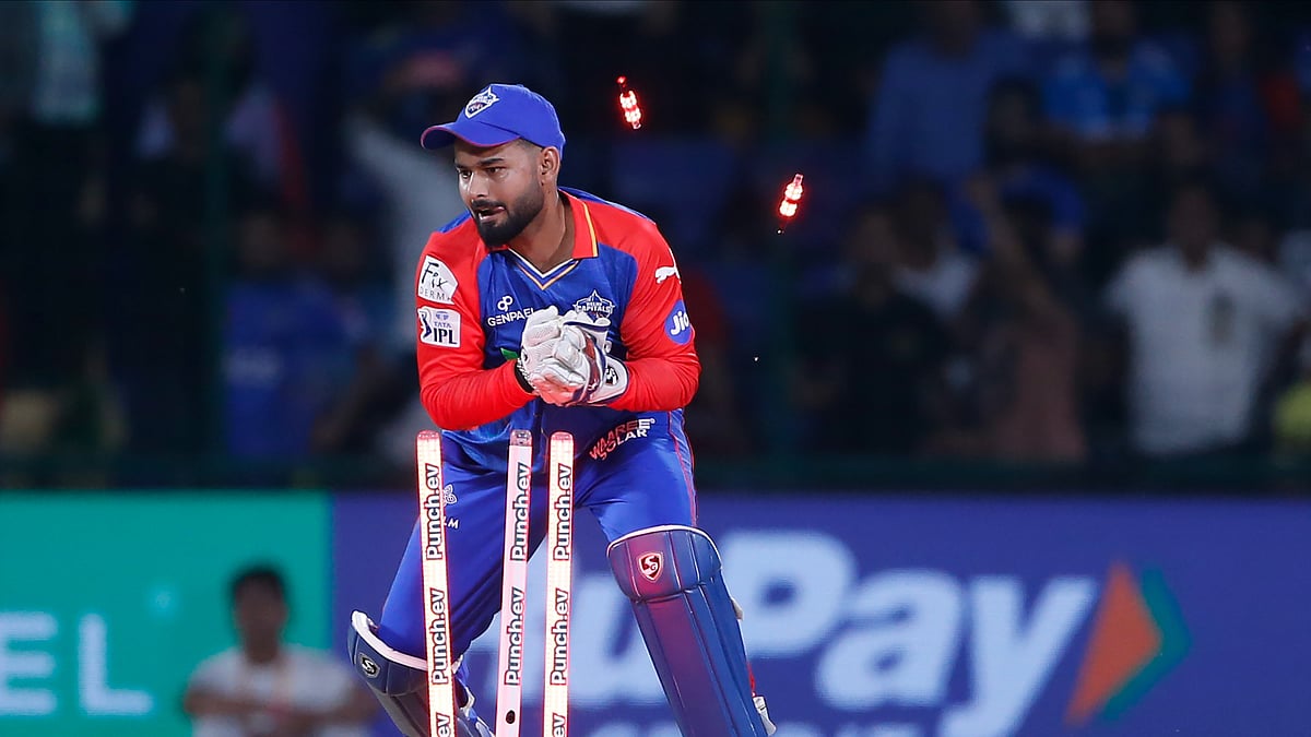Rishabh Pant in DC Vs MI match at Arun Jaitley Stadium in New Delhi in IPL 2024. AP Photo