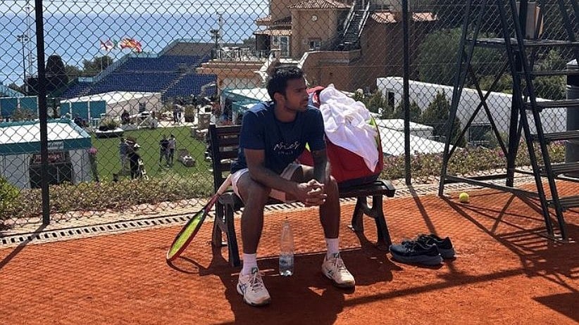 Photo: X/ @nagalsumit : Sumit Nagal in Monte Carlo Masters 2024.
