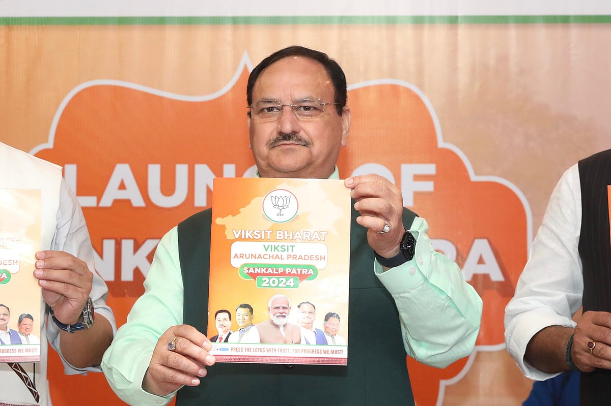 X : JP Nadda on Wednesday released the party manifesto for the April 19 simultaneous Lok Sabha and assembly elections in Arunachal Pradesh.

