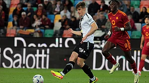 AP : Udinese's Jaka Bijol plays against Roma during a Serie A soccer match between Udinese and Roma in Udine, northeastern Italy.