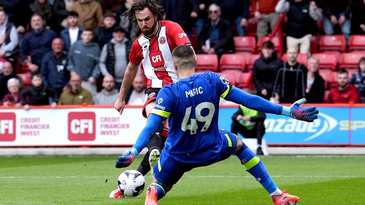 Martin Rickett/PA : Burnley goalkeeper Arijanet Muric made several top-class saves in Saturday’s win at relegation rivals Sheffield United.