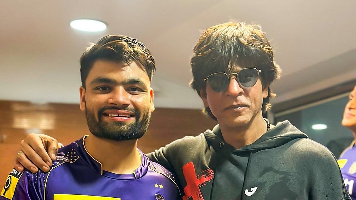 Shahrukh Khan with Rinku Singh - X/@KKRiders