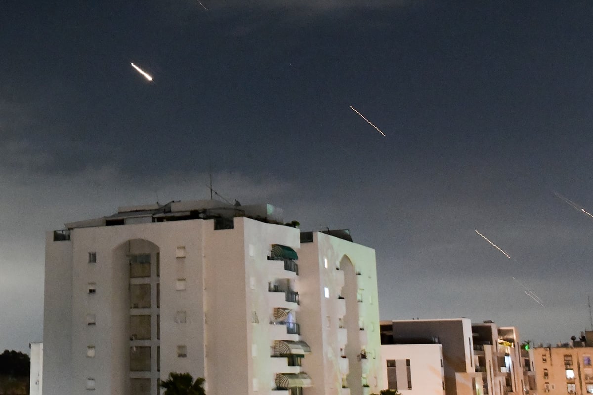 Israeli Iron Dome air defense system launches to intercept missiles fired from Iran, in central Israel, Sunday, April 14, 2024. - AP