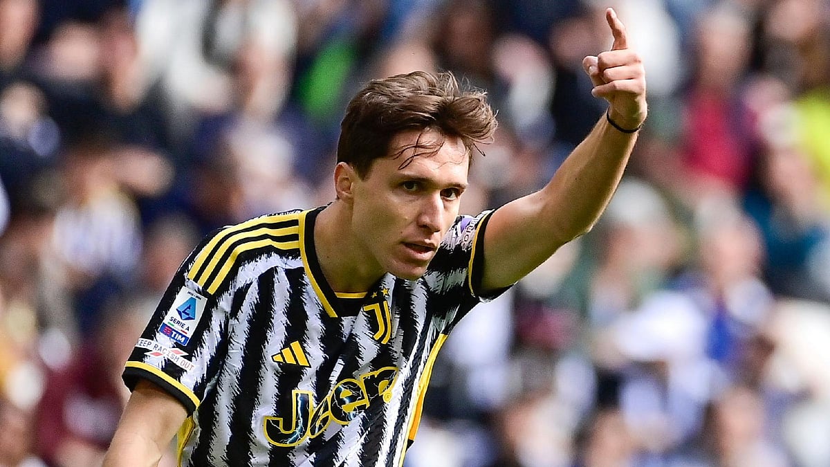 Marco Alpozzi/AP : Federico Chiesa broke the deadlock for Juventus against Lazio in the first leg of the Coppa Italia 2023-24 semi-finals in Turin, Wednesday (April 3, 2024). 