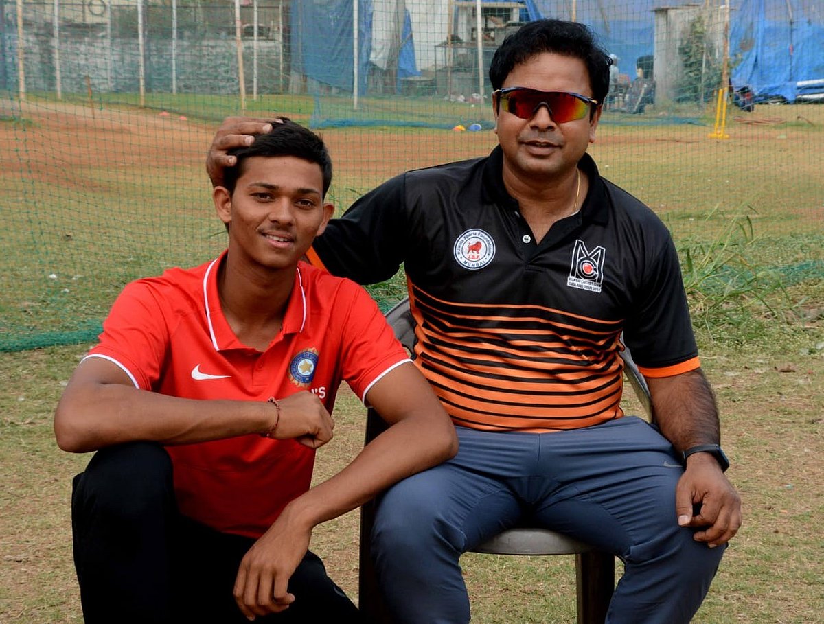 Yashasvi Jaiswal with coach Jwala Singh, file photo