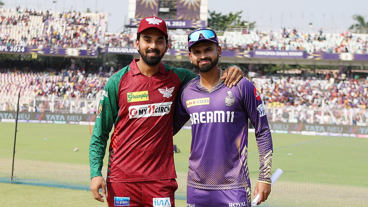 LSG skipper KL Rahul with KKR captain Shreyas Iyer - X/@IPL
