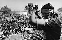 Phoolan Devi: A Subaltern Icon And An Emblem Of Empowerment Sondeep Shankar/Getty Images : Indian rights activist, bandit and politician Phoolan Devi (1963 - 2001) greets her well wishers standing on the roof of a bus she was travelling in to the surrender at Bhind, Madhya Pradesh, India - February 1983