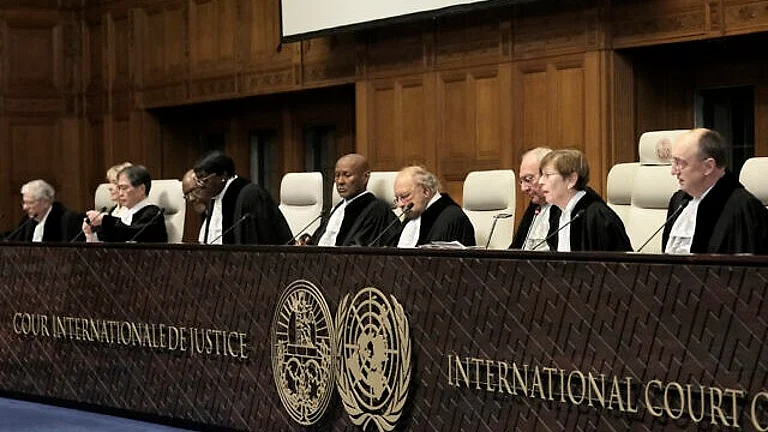 Judges hearing the Gaza genocide case at the International Court of Justice in The Hague, Netherlands | - AP