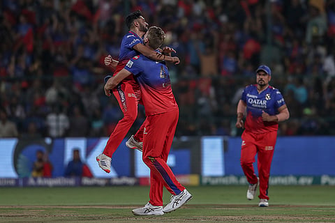 Mohammed Siraj with Cameron Green