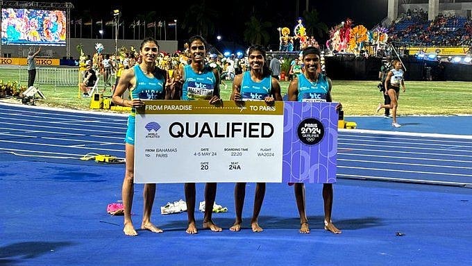 X/praful_patel : The Indian women's relay team.