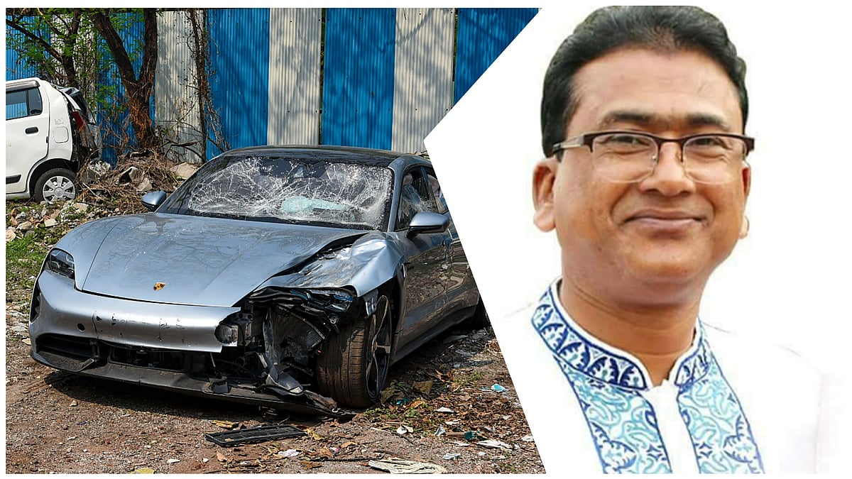 PTI/X : L: Porsche car involved in Pune accident | R: A missing Bangladesh MP who is suspected to have been murdered in Kolkata 