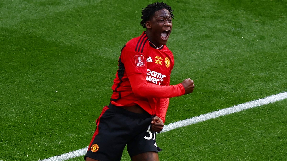 Kobbie Mainoo helped Manchester United win the FA Cup.
