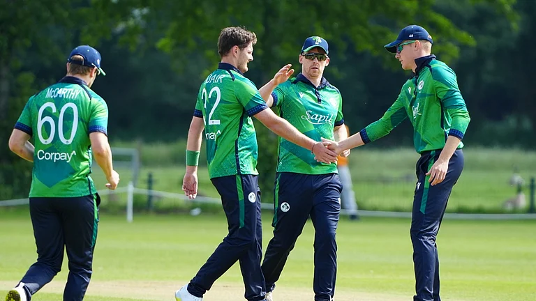 Ireland cricket team in action during Netherland's tri-nation T20I series. - Photo: X | Ireland cricket