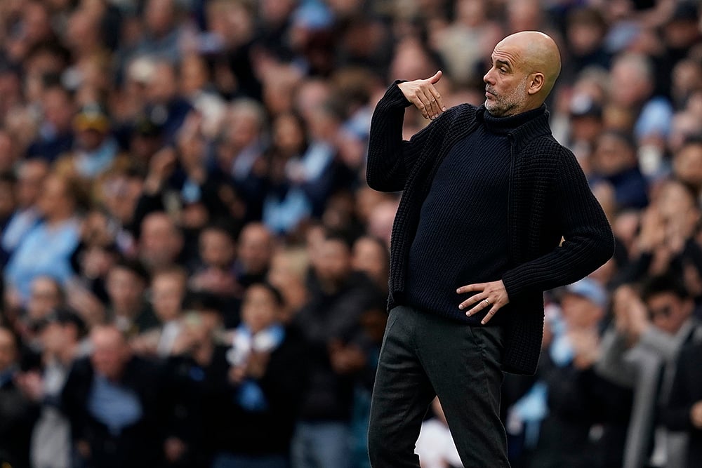 Manchester Citys coach Pep Guardiola