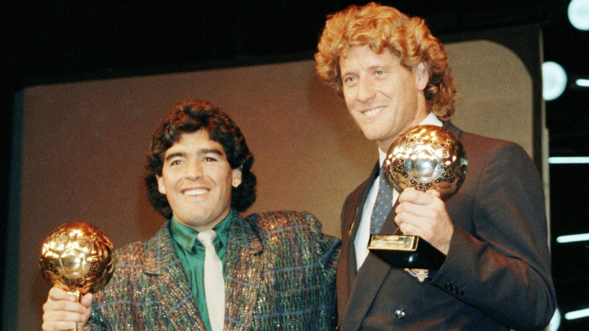 A trophy won by the late Diego Maradona for the best player at the 1986 World Cup that had mysteriously disappeared has resurfaced. It will be auctioned in Paris next month. - AP