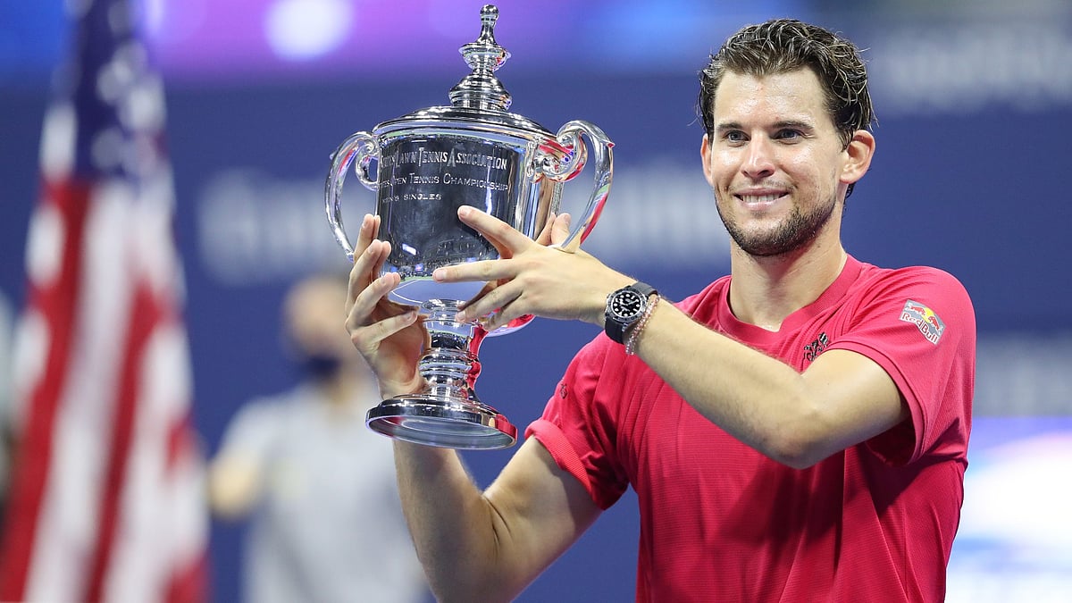 File Photo : Dominic Thiem poses with the US Open trophy in 2020.