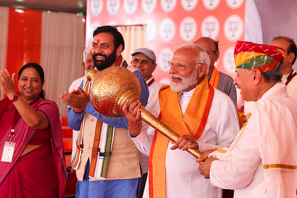 Narendra Modi with Haryana CM Nayab Singh Saini 