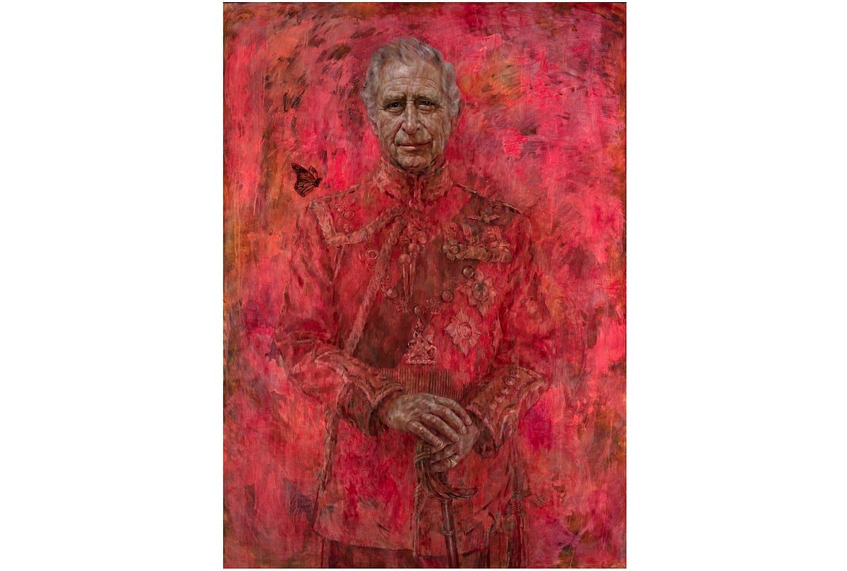 AP : Jonathan Yeo's oil on canvas portrait of Britain's King Charles III