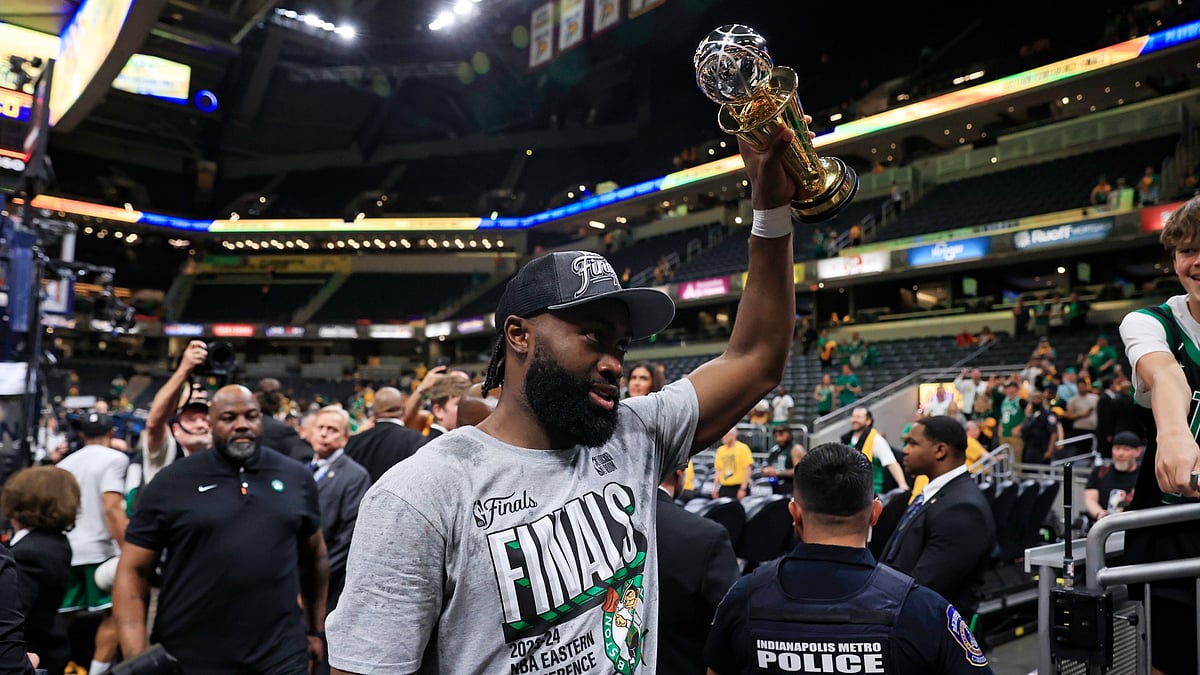 Eastern Conference finals MVP Jaylen Brown. - null