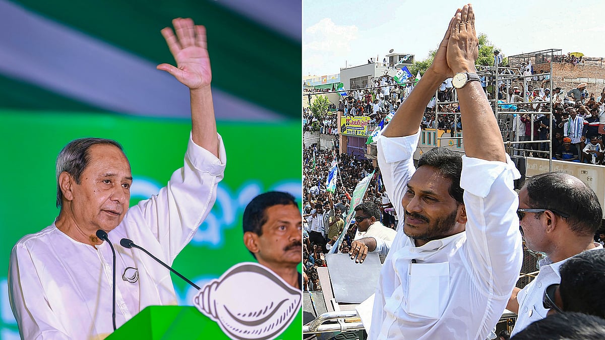 PTI : Odisha CM Naveen Patnaik (right); Andhra Pradesh CM Jagan Mohan Reddy (left)