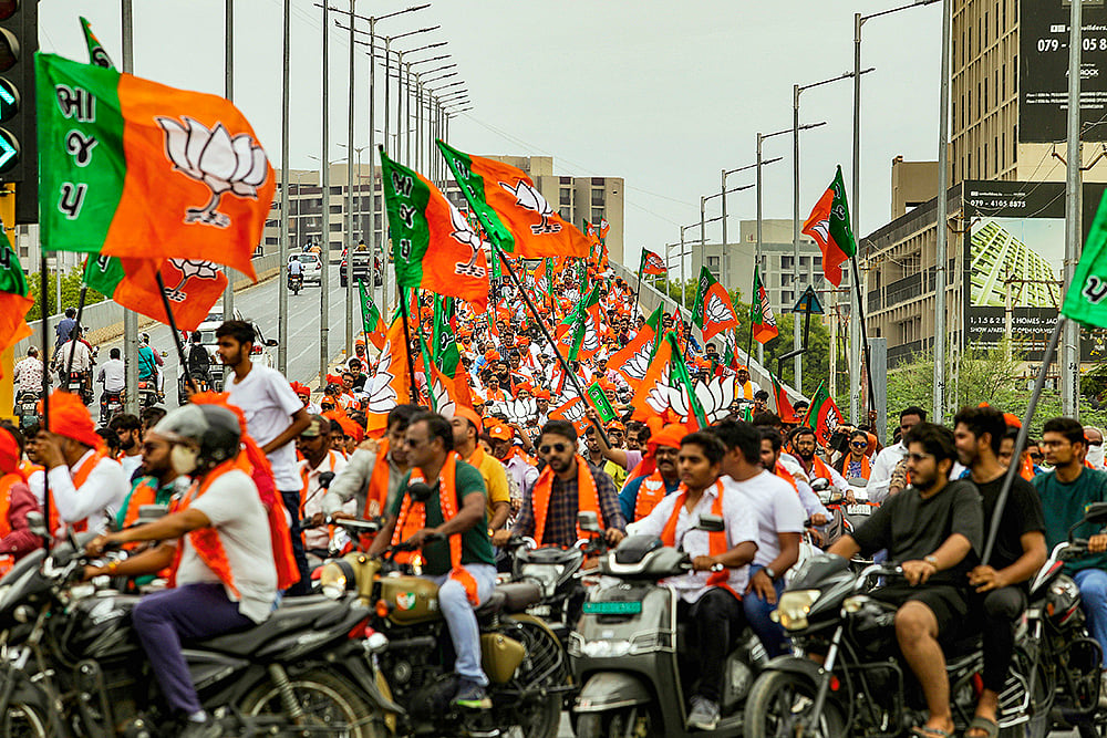 PTI : File photo of a BJP bike rally in Ahmedabad