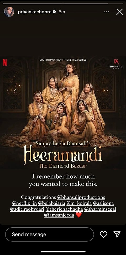 Priyanka Chopra wishes SLB for 'Heeramandi'