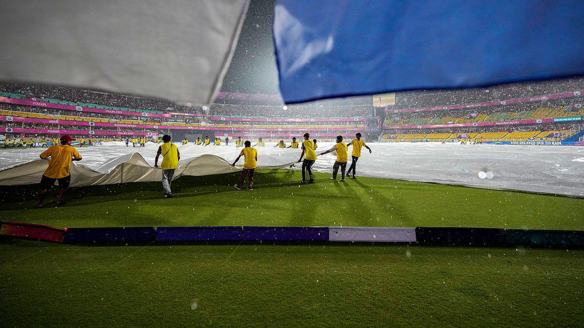 RR Vs KKR match abandoned due to rain in IPL 2024. AP Photo