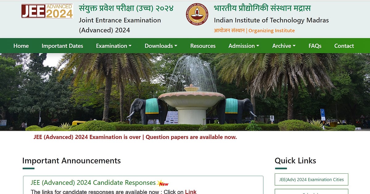 JEE Advanced Response Sheets 2024: Direct Link Available jeeadv.ac.in; Results To Be Out On June 9