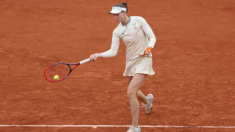 Elena Rybakina in action at Roland Garros on Tuesday. - null