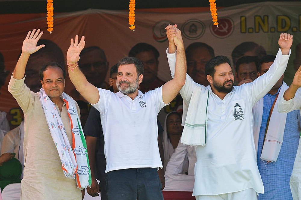 Rahul Gandhi and Tejashwi Yadav in Patna