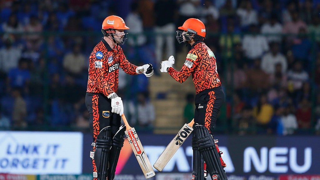 Sunrisers Hyderabad's Travis Head (left) and Abhishek Sharma wreaked havoc with the bat in IPL 2024. - AP