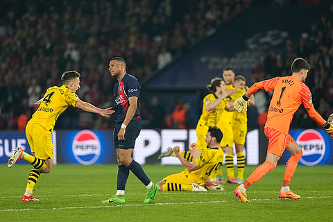 Dortmund players celebrate their win