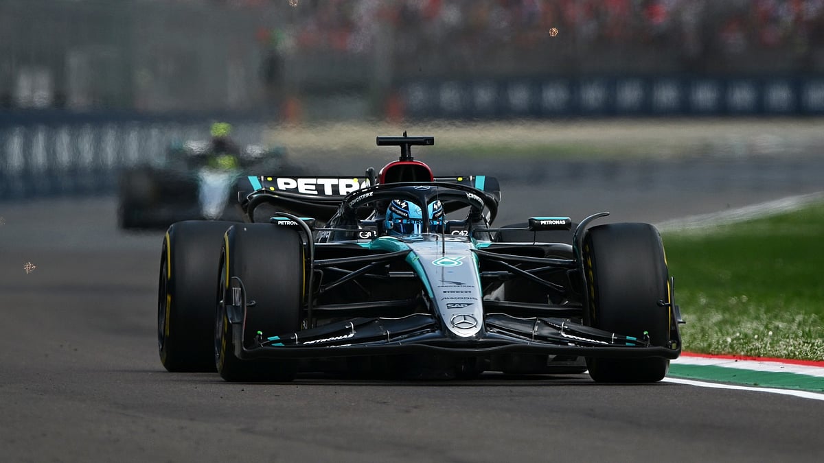 George Russell finished seventh at Imola