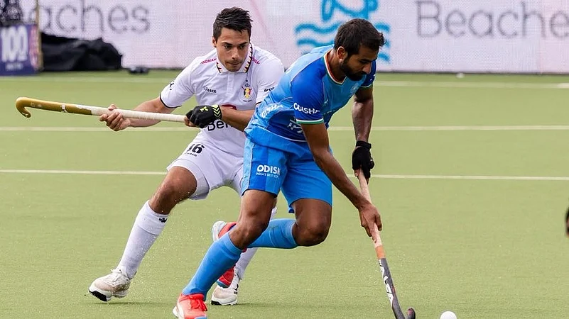 Indian Hockey team against Belgium X @FirstpostSports