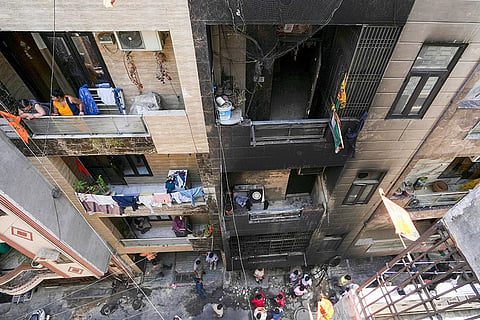 Fire at building in Delhi's Krishna Nagar