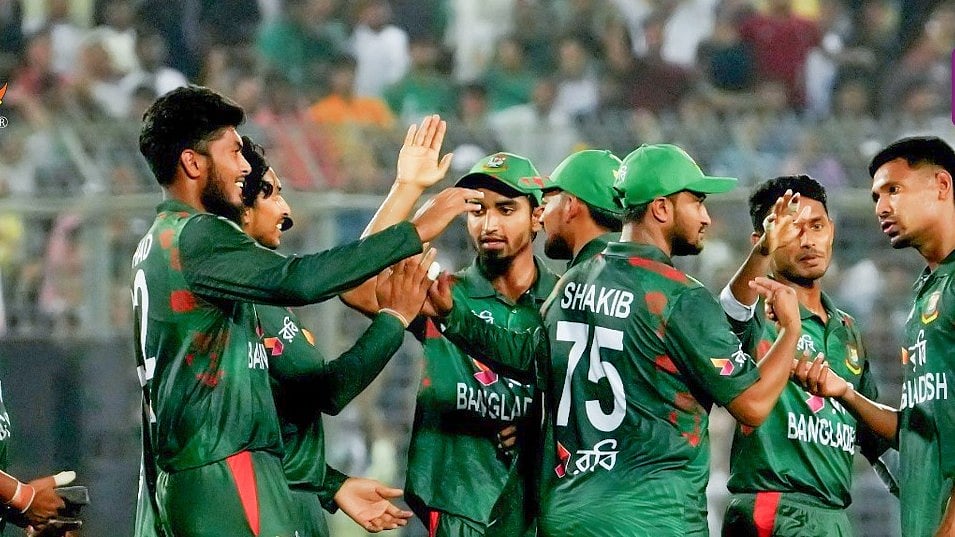 X | Bangladesh Cricket : Bangladesh Vs Sri Lanka, Asia Cup 2025 Match 5: Bangladesh cricket team celebrating their win.