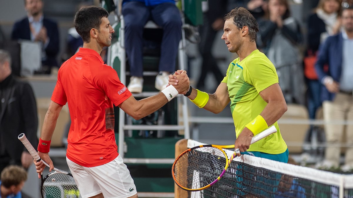 File photo of tennis legends Novak Djokovic (left) and Rafael Nadal.