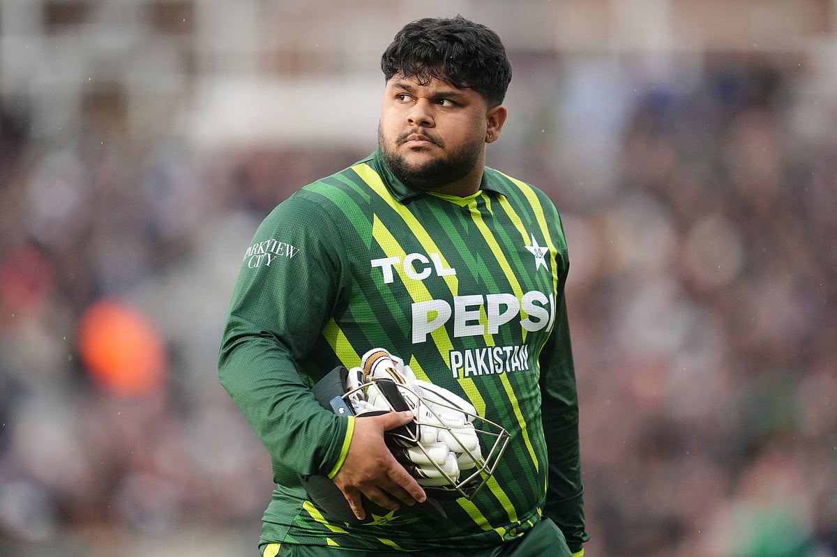 Pakistan's Azam Khan walks back to the changing rooms after losing his wicket during the fourth IT20 match between England and Pakistan. - Adam Davy