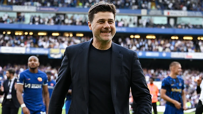 Mauricio Pochettino spoke to the media following the win over Bournemouth. - null