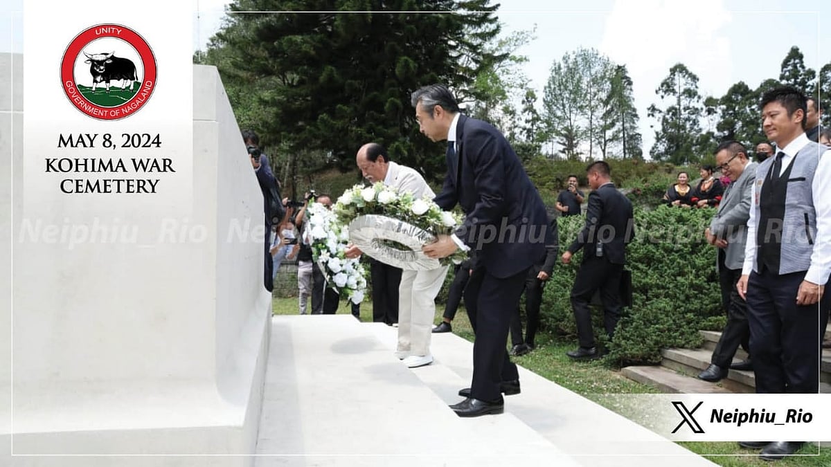 X/@Neiphiu_Rio : Ambassador of Japan to India, Suzuki Hiroshi and Nagaland Chief Minister Neiphiu Rio inaugurated the Kohima Peace Memorial