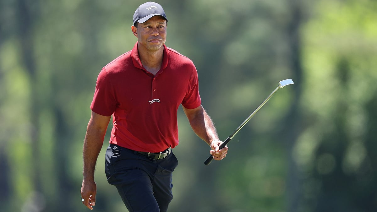Tiger Woods in action at the Masters last month. - null