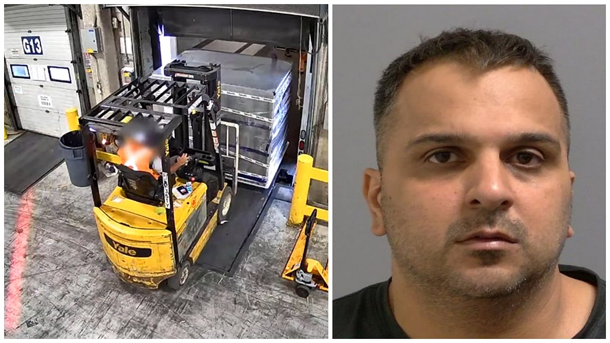 peelpolice : The stolen cargo contained 6600 bars of .9999 pure gold, weighing 400 kilograms, valued at over 20 million dollars and Canadian dollars 2.5 million worth in foreign currency.

