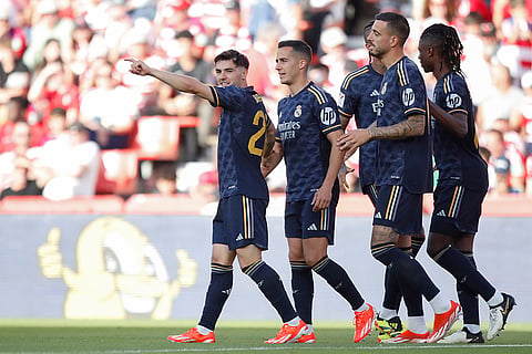 Brahim Diaz celebrates team's 3rd goal