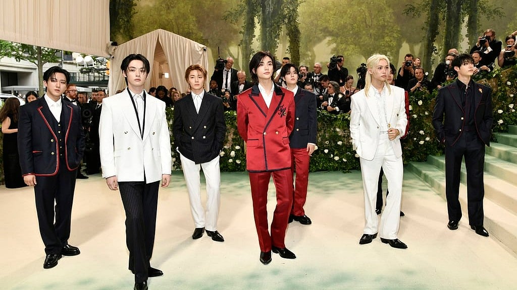 Evan Agostini/Invision/AP : Stray Kids at the 2024 Met Gala