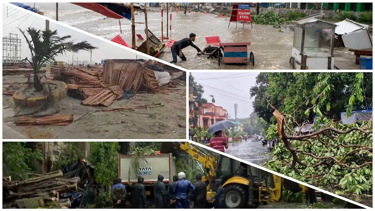 Cyclone Remal Set To Weaken; Heavy Rains, Strong Winds Uproot Trees, Lead To Flight Cancellations  - PTI and AP