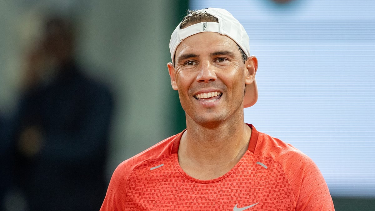 Rafael Nadal pictured on the practice courts at Roland-Garros on Wednesday. - null