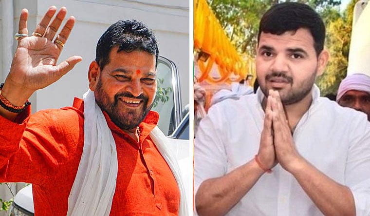 Former WFI president Brij Bhushan Sharan Singh (L) and his son Karan Bhushan Singh  (R) |
