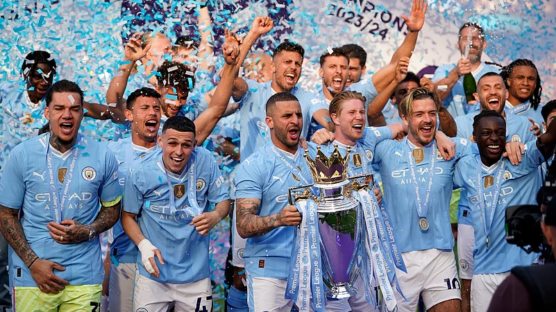 Manchester City, Premier League 2023-24 Win, Etihad Stadium, May 19 2024, AP Photo